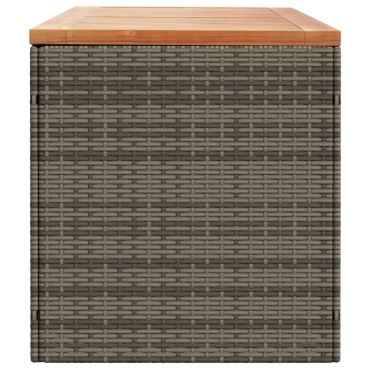 vidaXL Κουτί Αποθ. Κήπου Γκρι 220x50x54cm Συνθ. Ρατάν/Μασίφ Ακακία