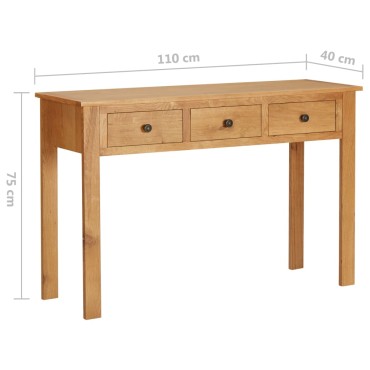 vidaXL Τραπέζι Κονσόλα 110x40x75cm από Μασίφ Ξύλο Δρυς 1 τεμ.
