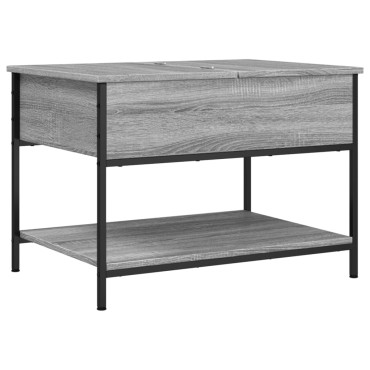 vidaXL Τραπεζάκι Σαλονιού Γκρι Sonoma 70x50x50cm Επεξ. Ξύλο/Μέταλλο 1 τεμ.