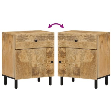 vidaXL Κομοδίνο 50x33x60cm από Μασίφ Ξύλο Μάνγκο 1 τεμ.