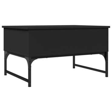 vidaXL Τραπεζάκι Σαλονιού Μαύρο 70x50x40cm Επεξ. Ξύλο/Μέταλλο 1 τεμ.