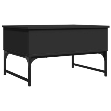 vidaXL Τραπεζάκι Σαλονιού Μαύρο 70x50x40cm Επεξ. Ξύλο/Μέταλλο 1 τεμ.