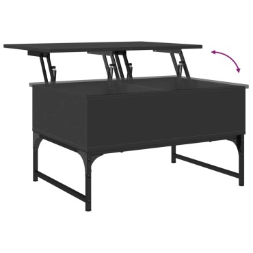 vidaXL Τραπεζάκι Σαλονιού Μαύρο 70x50x40cm Επεξ. Ξύλο/Μέταλλο 1 τεμ.