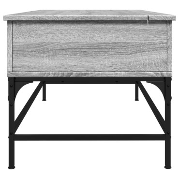 vidaXL Τραπεζάκι Σαλονιού Γκρι Sonoma 100x50x45cm Επεξ Ξύλο + Μέταλλο 1 τεμ.