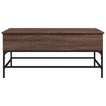 vidaXL Τραπεζάκι Σαλονιού Καφέ Δρυς 100x50x45cm Επ. Ξύλο/Μέταλλο 1 τεμ.