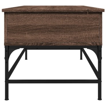 vidaXL Τραπεζάκι Σαλονιού Καφέ Δρυς 100x50x45cm Επ. Ξύλο/Μέταλλο 1 τεμ.