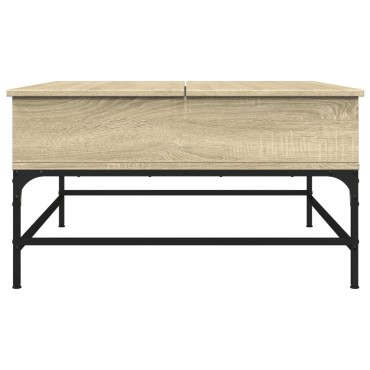 vidaXL Τραπεζάκι Σαλονιού Sonoma Δρυς 80x80x45cm Επεξ. Ξύλο + Μέταλλο 1 τεμ.