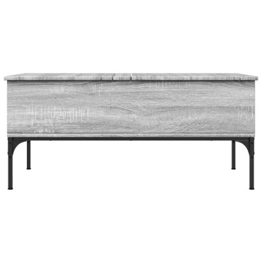 vidaXL Τραπεζάκι Σαλονιού Γκρι Sonoma 100x50x45cm Επεξ Ξύλο + Μέταλλο 1 τεμ.