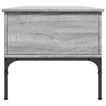 vidaXL Τραπεζάκι Σαλονιού Γκρι Sonoma 100x50x45cm Επεξ Ξύλο + Μέταλλο 1 τεμ.
