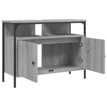 vidaXL Ντουλάπι Νιπτήρα Μπάνιου Γκρι Sonoma 80x30x60cm Επεξ. Ξύλο 1 τεμ.