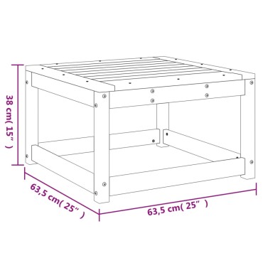 vidaXL Υποπόδιο Κήπου από Μασίφ Ξύλο Πεύκου 63,5x63,5cm 1 τεμ. Γωνιακός