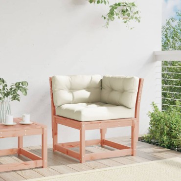 vidaXL Καναπές Κήπου Γωνιακός 73x73x78cm Μασίφ Ψευδοτσούγκα Μαξιλάρια