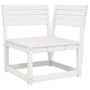 vidaXL Καναπές Κήπου Γων. Λευκός 73x73x78cm Μασίφ Πεύκο Μαξιλάρια