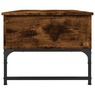vidaXL Τραπεζάκι Σαλονιού Καπνιστή Δρυς 100x50x40cm Επ. Ξύλο&Μέταλλο 1 τεμ.