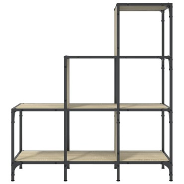 vidaXL Βιβλιοθήκη Sonoma Δρυς 92x30x102cm Επεξεργ. Ξύλο & Μέταλλο 1 τεμ.