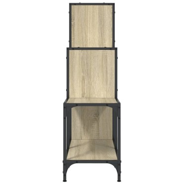 vidaXL Βιβλιοθήκη Sonoma Δρυς 92x30x102cm Επεξεργ. Ξύλο & Μέταλλο 1 τεμ.