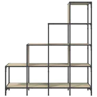 vidaXL Βιβλιοθήκη Sonoma Δρυς 122x30x132cm Επεξεργ. Ξύλο & Μέταλλο 1 τεμ.