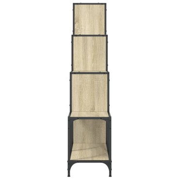 vidaXL Βιβλιοθήκη Sonoma Δρυς 122x30x132cm Επεξεργ. Ξύλο & Μέταλλο 1 τεμ.