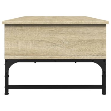 vidaXL Τραπεζάκι Σαλονιού Sonoma Δρυς 100x50x35cm Επεξ. Ξύλο + Μέταλλο 1 τεμ.