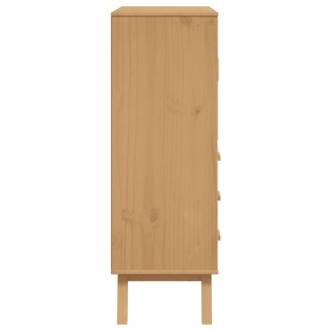 vidaXL Ντουλάπι OLDEN Γκρι και Καφέ 85x43x125cm Μασίφ Ξύλο Πεύκου 1 τεμ.
