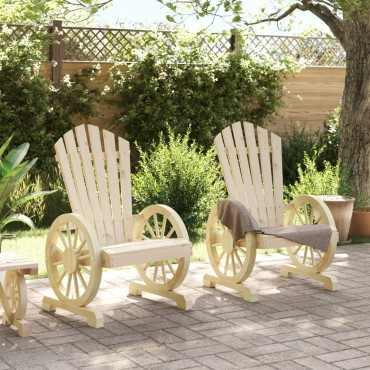 vidaXL Καρέκλες Κήπου Adirondack 2 τεμ. από Μασίφ Ξύλο Ελάτης 63x62x99cm  Διθέσιος