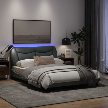 vidaXL Σκελετός Κρεβατιού με LED Χωρίς Στρώμα Αν. Γκρι 120x200 εκ.