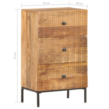 vidaXL Ντουλάπι 45x30x75cm από Μασίφ Ξύλο Μάνγκο 1 τεμ.