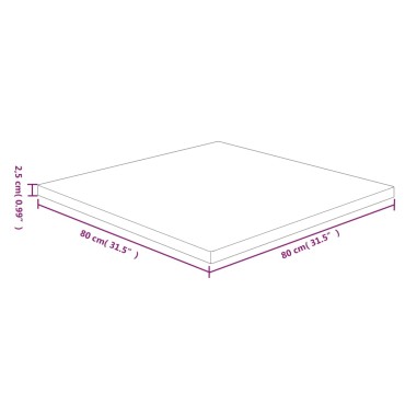 vidaXL Επιφάνεια Τραπεζιού Τετράγωνη Σκ. Καφέ 80x80x2,5cm Ξύλο Δρυς 1 τεμ.