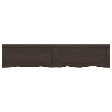 vidaXL Πάγκος Μπάνιου Σκούρο Καφέ 140x30x(2-6) εκ. Επεξεργ. Μασίφ Ξύλο