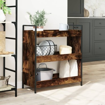 vidaXL Τρόλεϊ Κουζίνας Καπνιστή Δρυς 70x30x82cm Επεξεργασμένο Ξύλο 1 τεμ.