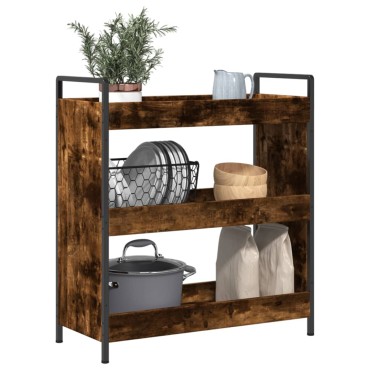 vidaXL Τρόλεϊ Κουζίνας Καπνιστή Δρυς 70x30x82cm Επεξεργασμένο Ξύλο 1 τεμ.
