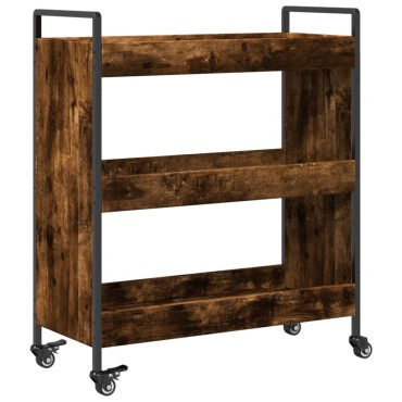 vidaXL Τρόλεϊ Κουζίνας Καπνιστή Δρυς 70x30x82cm Επεξεργασμένο Ξύλο 1 τεμ.