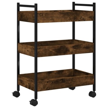 vidaXL Τρόλεϊ Κουζίνας Καπνιστή Δρυς 50x30x70cm Επεξεργασμένο Ξύλο 1 τεμ.
