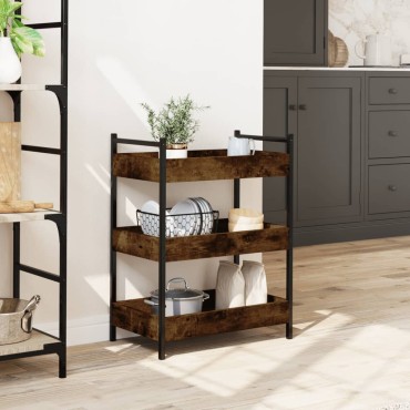 vidaXL Τρόλεϊ Κουζίνας Καπνιστή Δρυς 50x30x70cm Επεξεργασμένο Ξύλο 1 τεμ.