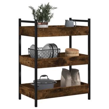 vidaXL Τρόλεϊ Κουζίνας Καπνιστή Δρυς 50x30x70cm Επεξεργασμένο Ξύλο 1 τεμ.