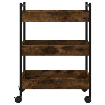 vidaXL Τρόλεϊ Κουζίνας Καπνιστή Δρυς 50x30x70cm Επεξεργασμένο Ξύλο 1 τεμ.