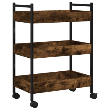 vidaXL Τρόλεϊ Κουζίνας Καπνιστή Δρυς 50x30x70cm Επεξεργασμένο Ξύλο 1 τεμ.