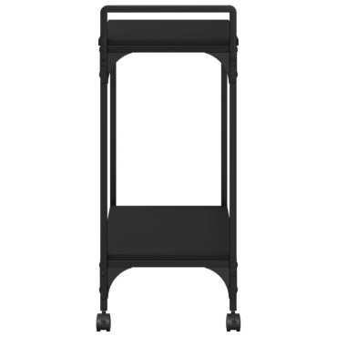 vidaXL Τρόλεϊ Κουζίνας Μαύρο 60,5x31x72,5cm από Επεξεργασμένο Ξύλο 1 τεμ.