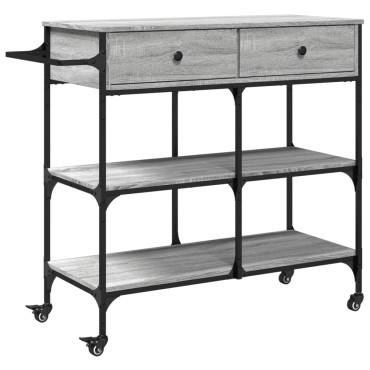 vidaXL Τρόλεϊ Κουζίνας Sonoma Γκρι 105x42x95cm Επεξεργασμένο Ξύλο 1 τεμ.