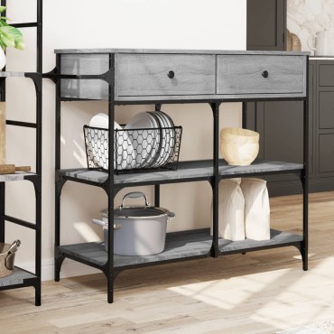 vidaXL Τρόλεϊ Κουζίνας Sonoma Γκρι 105x42x95cm Επεξεργασμένο Ξύλο 1 τεμ.
