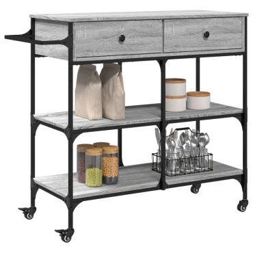 vidaXL Τρόλεϊ Κουζίνας Sonoma Γκρι 105x42x95cm Επεξεργασμένο Ξύλο 1 τεμ.