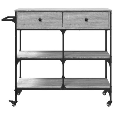 vidaXL Τρόλεϊ Κουζίνας Sonoma Γκρι 105x42x95cm Επεξεργασμένο Ξύλο 1 τεμ.