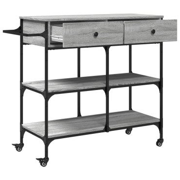 vidaXL Τρόλεϊ Κουζίνας Sonoma Γκρι 105x42x95cm Επεξεργασμένο Ξύλο 1 τεμ.