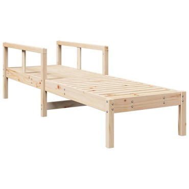 vidaXL Ξαπλώστρα 199,5x62x55cm από Μασίφ Ξύλο Πεύκου 1 τεμ.