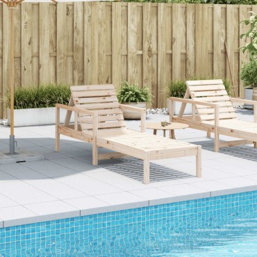 vidaXL Ξαπλώστρα 199,5x62x55cm από Μασίφ Ξύλο Πεύκου 1 τεμ.
