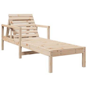 vidaXL Ξαπλώστρα 199,5x62x55cm από Μασίφ Ξύλο Πεύκου 1 τεμ.
