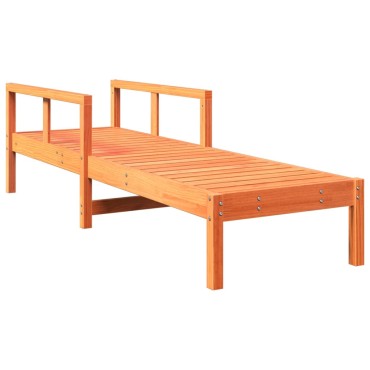 vidaXL Ξαπλώστρα Καφέ Κεριού 199,5x62x55cm από Μασίφ Ξύλο Πεύκου 1 τεμ.