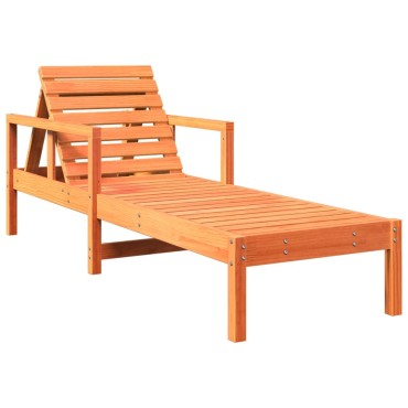 vidaXL Ξαπλώστρα Καφέ Κεριού 199,5x62x55cm από Μασίφ Ξύλο Πεύκου 1 τεμ.