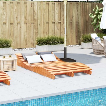 vidaXL Ξαπλώστρα Καφέ Κεριού 205x110x31,5cm από Μασίφ Ξύλο Πεύκου 1 τεμ.