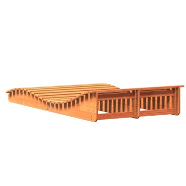 vidaXL Ξαπλώστρα Καφέ Κεριού 205x110x31,5cm από Μασίφ Ξύλο Πεύκου 1 τεμ.